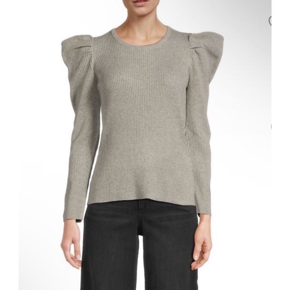 JOE’S Women's Gray long Sleeve Ribbed Top stretchy Size XS $148 NWT